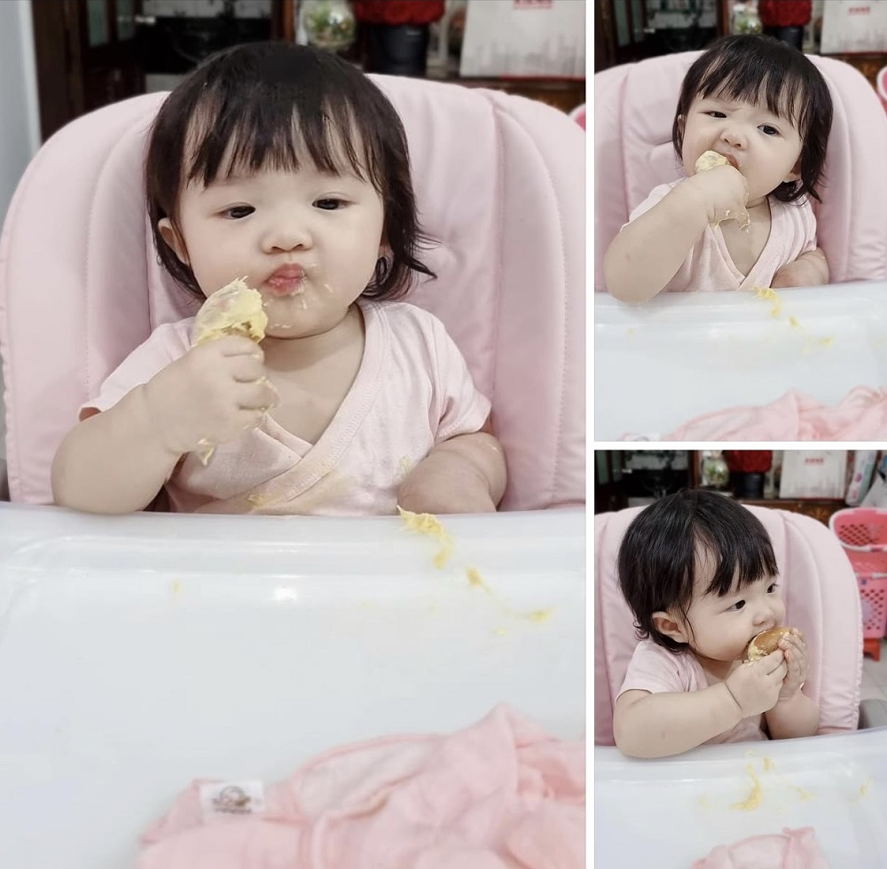 Con gái Đông Nhi lộ khoảnh khắc ăn sầu riêng cực đáng yêu