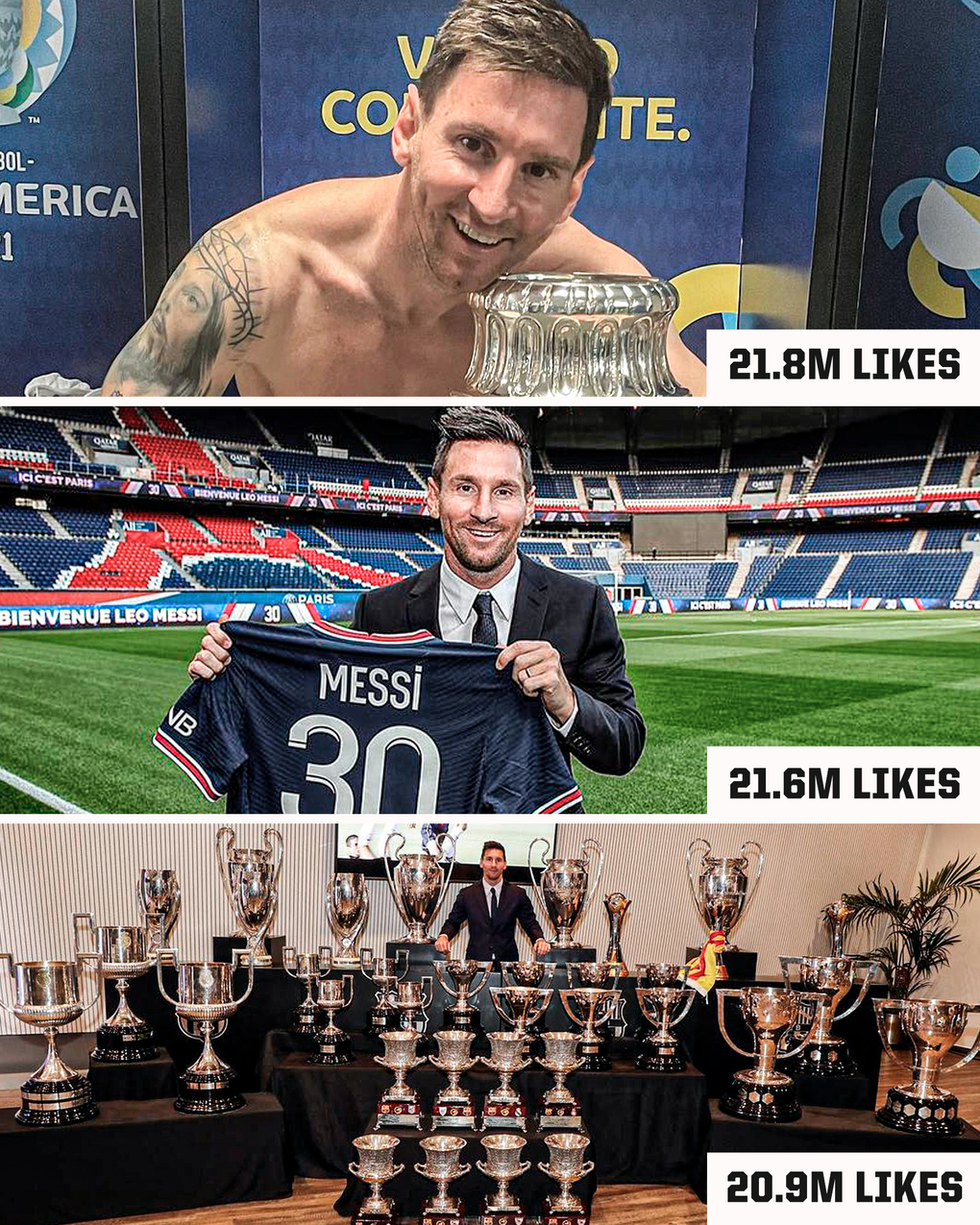 Bức ảnh nhận kỷ lục lượt thích của Messi trên Instagram